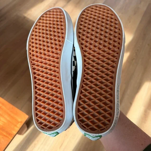 Vans X Skateistan Men's Skate 'Checkerboard' Shoe wth Custom Patches Size 10 - Picture 8 of 8